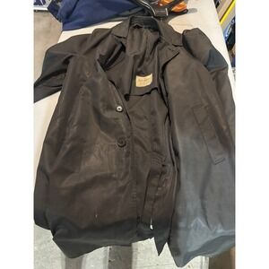 Vintage Men's Alligator Galecoat Rain Jacket Trench Coat Black NO BELT Large